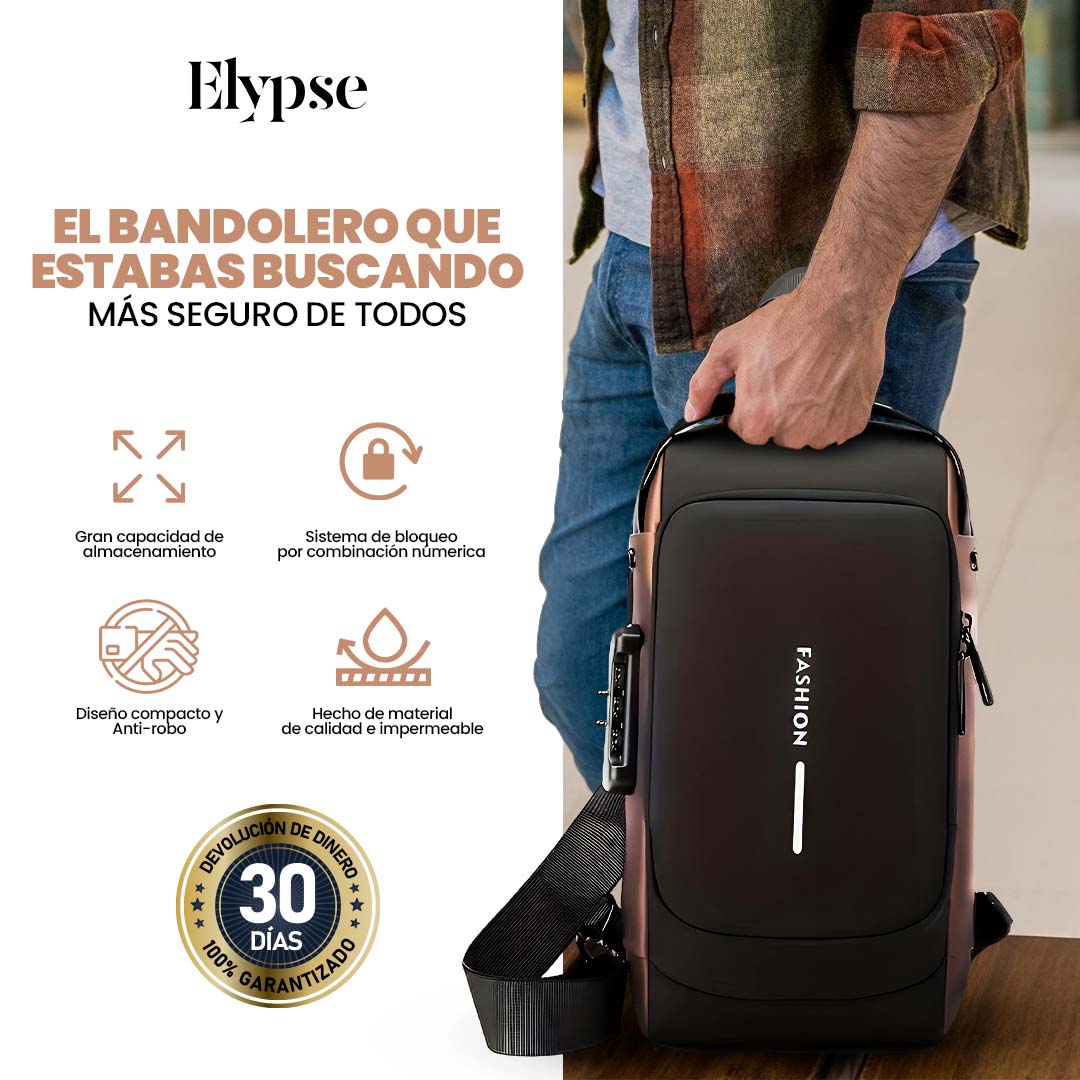 Bolso Cruzado Antirrobo Impermeable con USB