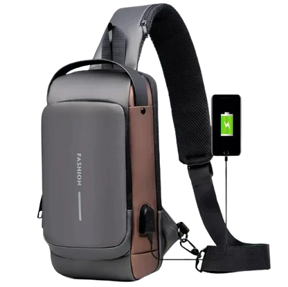 Bolso Cruzado Antirrobo Impermeable con USB